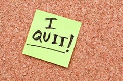 I quit note stock image I quit note stock image