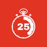 I 25 secondi, icona del cronometro di minuti Orologio ed orologio, temporizzatore, conto alla rovescia, simbolo del cronometro Ui royalty illustrazione gratis I 25 secondi, icona del cronometro di minuti Orologio ed orologio, temporizzatore, conto alla rovescia, simbolo del cronometro Ui royalty illustrazione gratis