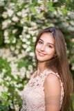 Portrait of a beautiful girl, happy girl, roses, rosarium, garden, flowers, summer.mild girl, portrait royalty free stock image Portrait of a beautiful girl, happy girl, roses, rosarium, garden, flowers, summer.mild girl, portrait royalty free stock image