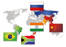 Icône de Brics avec des drapeaux illustration libre de droits Icône de Brics avec des drapeaux illustration libre de droits
