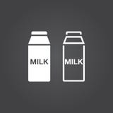 Icône de lait Versions de solide et d'ensemble Icônes blanches sur un CCB foncé illustration stock Icône de lait Versions de solide et d'ensemble Icônes blanches sur un CCB foncé illustration stock