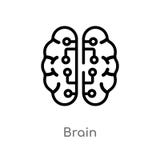 Ic?ne de vecteur de cerveau d'ensemble ligne simple noire d'isolement illustration d'?l?ment de concept d'intelligence artificiel illustration libre de droits Ic?ne de vecteur de cerveau d'ensemble ligne simple noire d'isolement illustration d'?l?ment de concept d'intelligence artificiel illustration libre de droits
