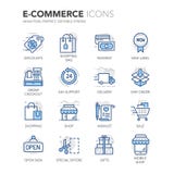 Icônes de commerce électronique de Blue Line illustration libre de droits Icônes de commerce électronique de Blue Line illustration libre de droits