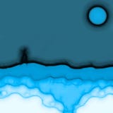 Ice frozen landscape with glowing moon stock illustration Ice frozen landscape with glowing moon stock illustration