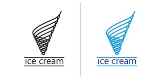 Ice cream line icon. Thin line signs of ice cream for logo, web vector illustration Ice cream line icon. Thin line signs of ice cream for logo, web vector illustration