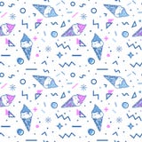 Ice cream seamless pattern in memphis style. vector illustration Ice cream seamless pattern in memphis style. vector illustration