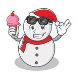 With ice cream snowman character cartoon style stock illustration With ice cream snowman character cartoon style stock illustration