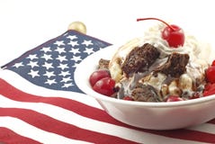 Ice Cream Sundae With Patriotic Theme Royalty Free Stock Photography