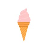 Ice cream in waffle cone stock illustration Ice cream in waffle cone stock illustration