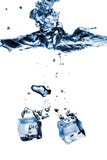 Ice Cubes Dropped Into Water With Splash Stock Photos Ice Cubes Dropped Into Water With Splash Stock Photos