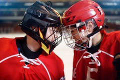 Ice Hockey - boys players stock images Ice Hockey - boys players stock images
