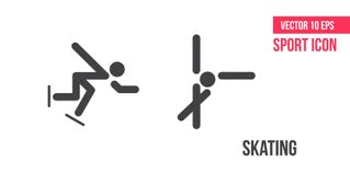 Ice skating sign icon, logo. Set of sport vector line icons. athlete pictogram royalty free illustration Ice skating sign icon, logo. Set of sport vector line icons. athlete pictogram royalty free illustration