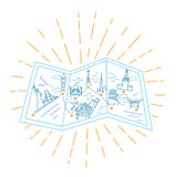 Icon travels around the world linear style Royalty Free Stock Photography Icon travels around the world linear style Royalty Free Stock Photography