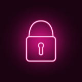 Icona al neon del castello Elementi dell'insieme di web E illustrazione vettoriale Icona al neon del castello Elementi dell'insieme di web E illustrazione vettoriale