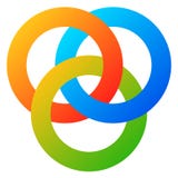 Icona con 3 cerchi di collegamento Anelli Simbolo astratto per il raggiro illustrazione di stock Icona con 3 cerchi di collegamento Anelli Simbolo astratto per il raggiro illustrazione di stock