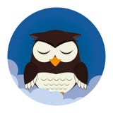 Icona del carattere di sonno del gufo royalty illustrazione gratis Icona del carattere di sonno del gufo royalty illustrazione gratis