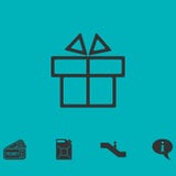 Icona del contenitore di regalo piana illustrazione vettoriale Icona del contenitore di regalo piana illustrazione vettoriale