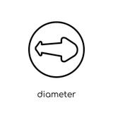 Icona del diametro dalla raccolta della geometria illustrazione di stock Icona del diametro dalla raccolta della geometria illustrazione di stock