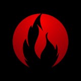 Icona del fuoco di logo della fiamma Modello di progettazione di logo della fiamma del fuoco Vettore royalty illustrazione gratis Icona del fuoco di logo della fiamma Modello di progettazione di logo della fiamma del fuoco Vettore royalty illustrazione gratis