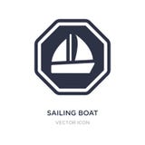 icona della barca a vela su fondo bianco Illustrazione semplice dell'elemento dal concetto di trasporto illustrazione vettoriale icona della barca a vela su fondo bianco Illustrazione semplice dell'elemento dal concetto di trasporto illustrazione vettoriale