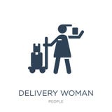 icona della donna di consegna nello stile d'avanguardia di progettazione icona della donna di consegna isolata su fondo bianco ic royalty illustrazione gratis icona della donna di consegna nello stile d'avanguardia di progettazione icona della donna di consegna isolata su fondo bianco ic royalty illustrazione gratis