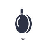 icona della prugna su fondo bianco Illustrazione semplice dell'elemento dal concetto di frutti illustrazione vettoriale icona della prugna su fondo bianco Illustrazione semplice dell'elemento dal concetto di frutti illustrazione vettoriale