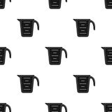 Icona della tazza di misurazione nello stile nero isolata su fondo bianco Illustrazione di vettore delle azione del modello della Immagine Stock Libera da Diritti Icona della tazza di misurazione nello stile nero isolata su fondo bianco Illustrazione di vettore delle azione del modello della Immagine Stock Libera da Diritti