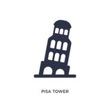 Icona della torre di Pisa su fondo bianco Illustrazione semplice dell'elemento dal concetto delle costruzioni illustrazione di stock Icona della torre di Pisa su fondo bianco Illustrazione semplice dell'elemento dal concetto delle costruzioni illustrazione di stock