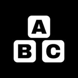 Icona delle particelle elementari di ABC Progettazione di vettore dei mattoni di ABC Simbolo dei mattoni del bambino web grafico illustrazione di stock Icona delle particelle elementari di ABC Progettazione di vettore dei mattoni di ABC Simbolo dei mattoni del bambino web grafico illustrazione di stock