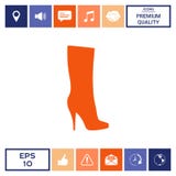 Icona delle scarpe delle donne, la siluetta moderna Voce di menu nel web design Immagine Stock Icona delle scarpe delle donne, la siluetta moderna Voce di menu nel web design Immagine Stock