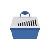Icona di plastica del trasportatore dell'animale domestico, stile piano royalty illustrazione gratis Icona di plastica del trasportatore dell'animale domestico, stile piano royalty illustrazione gratis