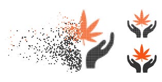 Icona di semitono punteggiata tagliuzzata di cura della cannabis illustrazione vettoriale Icona di semitono punteggiata tagliuzzata di cura della cannabis illustrazione vettoriale