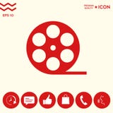 Icona di simbolo del film della bobina Immagine Stock Libera da Diritti Icona di simbolo del film della bobina Immagine Stock Libera da Diritti