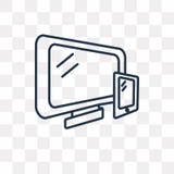 Icona di vettore dei dispositivi isolata su fondo trasparente, D lineare illustrazione vettoriale Icona di vettore dei dispositivi isolata su fondo trasparente, D lineare illustrazione vettoriale