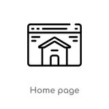 icona di vettore di Home Page del profilo linea semplice nera isolata illustrazione dell'elemento dal concetto di web & di seo ca illustrazione vettoriale icona di vettore di Home Page del profilo linea semplice nera isolata illustrazione dell'elemento dal concetto di web & di seo ca illustrazione vettoriale