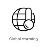 icona di vettore di riscaldamento globale del profilo linea semplice nera isolata illustrazione dell'elemento dal concetto di eco royalty illustrazione gratis icona di vettore di riscaldamento globale del profilo linea semplice nera isolata illustrazione dell'elemento dal concetto di eco royalty illustrazione gratis