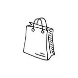 Icona disegnata a mano della borsa di scarabocchio Schizzo nero disegnato a mano simbolo del segno Fotografia Stock Icona disegnata a mano della borsa di scarabocchio Schizzo nero disegnato a mano simbolo del segno Fotografia Stock