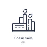 Icona lineare dei combustibili fossili dalla raccolta del profilo di industria Linea sottile icona dei combustibili fossili isola illustrazione di stock Icona lineare dei combustibili fossili dalla raccolta del profilo di industria Linea sottile icona dei combustibili fossili isola illustrazione di stock