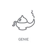 Icona lineare dei genii Concetto moderno di logo dei genii del profilo sulle sedere bianche royalty illustrazione gratis Icona lineare dei genii Concetto moderno di logo dei genii del profilo sulle sedere bianche royalty illustrazione gratis