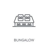 Icona lineare del bungalow Concetto moderno di logo del bungalow del profilo su wh royalty illustrazione gratis Icona lineare del bungalow Concetto moderno di logo del bungalow del profilo su wh royalty illustrazione gratis