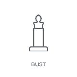 Icona lineare del busto Concetto moderno di logo del busto del profilo sulla parte posteriore bianca illustrazione di stock Icona lineare del busto Concetto moderno di logo del busto del profilo sulla parte posteriore bianca illustrazione di stock