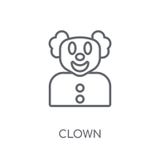 Icona lineare del pagliaccio Concetto moderno di logo del pagliaccio del profilo sulle sedere bianche royalty illustrazione gratis Icona lineare del pagliaccio Concetto moderno di logo del pagliaccio del profilo sulle sedere bianche royalty illustrazione gratis
