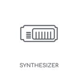 Icona lineare del sintetizzatore Concetto moderno di logo del sintetizzatore del profilo illustrazione vettoriale Icona lineare del sintetizzatore Concetto moderno di logo del sintetizzatore del profilo illustrazione vettoriale