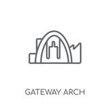 Icona lineare dell'arco dell'ingresso Conce moderno di logo dell'arco dell'ingresso del profilo royalty illustrazione gratis Icona lineare dell'arco dell'ingresso Conce moderno di logo dell'arco dell'ingresso del profilo royalty illustrazione gratis