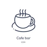 Icona lineare della barra del caffè dalla raccolta del profilo dell'alimento Linea sottile icona della barra del caffè isolata su illustrazione di stock Icona lineare della barra del caffè dalla raccolta del profilo dell'alimento Linea sottile icona della barra del caffè isolata su illustrazione di stock