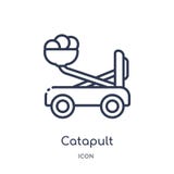 Icona lineare della catapulta dalla raccolta varia del profilo Linea sottile icona della catapulta isolata su fondo bianco catapu illustrazione di stock Icona lineare della catapulta dalla raccolta varia del profilo Linea sottile icona della catapulta isolata su fondo bianco catapu illustrazione di stock