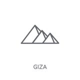 Icona lineare di Giza Concetto moderno di logo di Giza del profilo sulla parte posteriore bianca illustrazione di stock Icona lineare di Giza Concetto moderno di logo di Giza del profilo sulla parte posteriore bianca illustrazione di stock