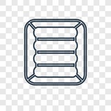 Icona lineare di vettore di concetto del materasso di aria isolata su trasparente illustrazione di stock Icona lineare di vettore di concetto del materasso di aria isolata su trasparente illustrazione di stock