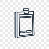 Icona lineare di vettore di concetto della lavagna per appunti isolata sul BAC trasparente royalty illustrazione gratis Icona lineare di vettore di concetto della lavagna per appunti isolata sul BAC trasparente royalty illustrazione gratis