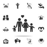 Icona nera del cuore della famiglia Illustrazione di vettore Insieme dettagliato delle icone umane della parte del corpo Progetta illustrazione di stock Icona nera del cuore della famiglia Illustrazione di vettore Insieme dettagliato delle icone umane della parte del corpo Progetta illustrazione di stock